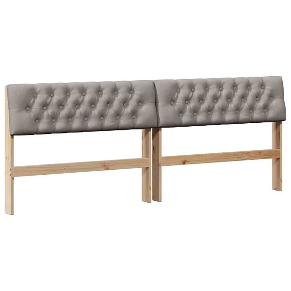 vidaXL Gepolstertes Kopfteil Taupe 200 cm Massives Kiefernholz