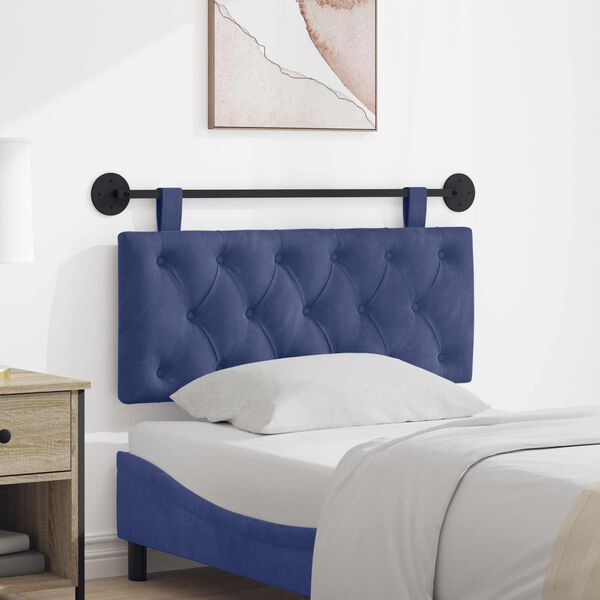 vidaXL H&auml;ngevorderseite Wandmontiert Polizeiblau 110 x 55 x 7 cm Samt