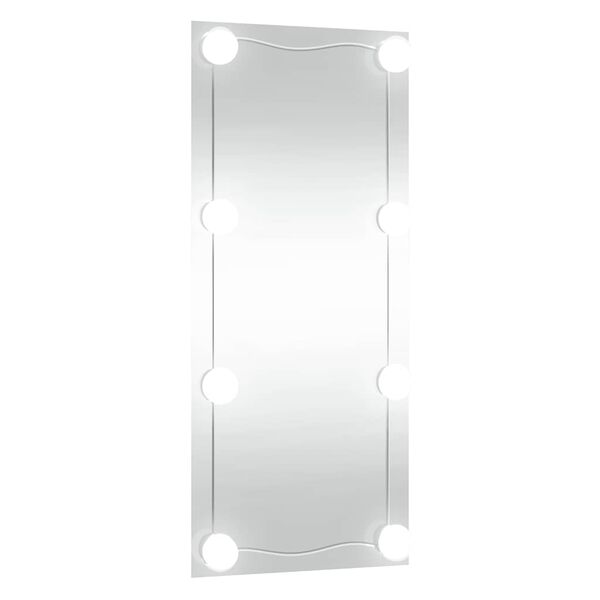 vidaXL Wandspiegel mit LED-Leuchten 50x100 cm Glas Rechteckig