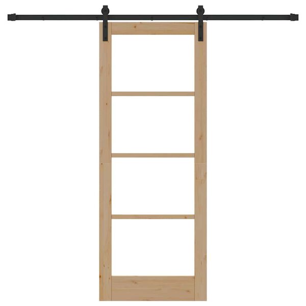 vidaXL Schiebet&uuml;r ORKDAL Natur 78 x 202 cm Massivholz Kiefer und Glas