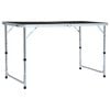 vidaXL Campingtisch Klappbar Grau Aluminium 120x60 cm