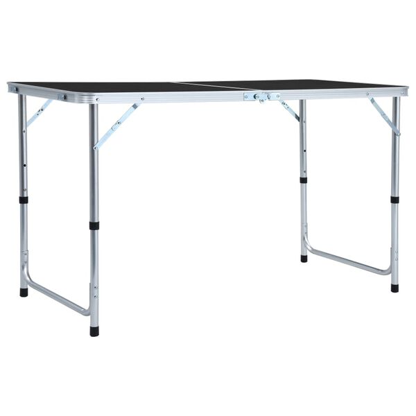 vidaXL Campingtisch Klappbar Grau Aluminium 120x60 cm