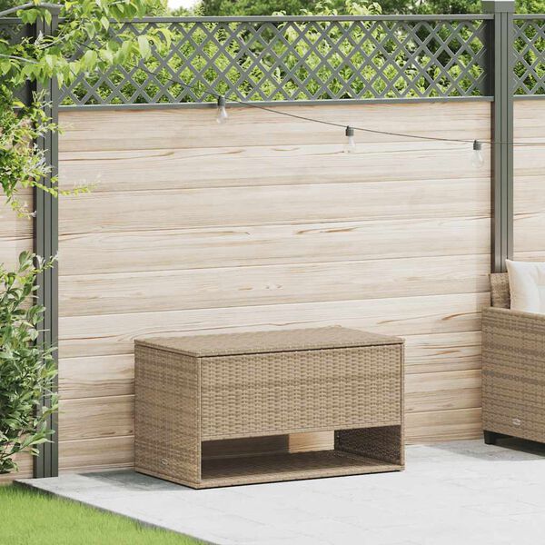 vidaXL Outdoor-Kissenbox Beige 100x55x55,5 cm Poly Rattan