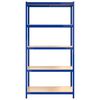 vidaXL Regale mit 5 B&ouml;den 2 Stk. Blau Stahl & Holzwerkstoff