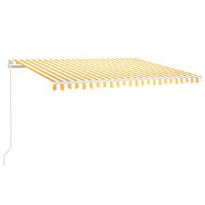 vidaXL Markise Manuell Einziehbar 400x350 cm Gelb und Wei&szlig;