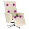 vidaXL Massagesessel mit Fu&szlig;teil Creme Kunstleder