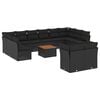 vidaXL 13-tlg. Garten-Sofagarnitur mit Kissen Schwarz Poly Rattan