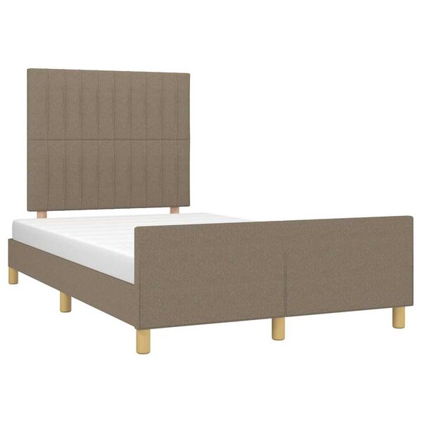 vidaXL Bettgestell ohne Matratze Taupe 120x190 cm Stoff
