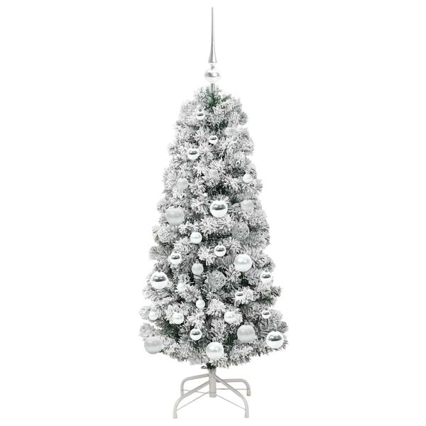 vidaXL K&uuml;nstlicher klappbarer Weihnachtsbaum Gr&uuml;n und Wei&szlig; 120 cm