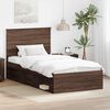 vidaXL Bettrahmen Braun Eichen-Optik 100 x 200 cm Massives Kiefernholz