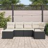vidaXL Sofa Set mit Kissen 6 pcs Schwarz Poly Rattan