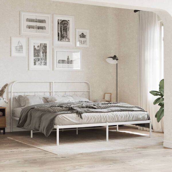 vidaXL Kopfteil Metall Wei&szlig; 193 cm