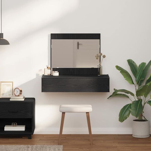 vidaXL Schminktisch mit Speicher Schwarz 83 x 40 x 70 cm Holzwerkstoff