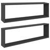 vidaXL W&uuml;rfelregale 2 Stk. Grau 100x15x30 cm Holzwerkstoff