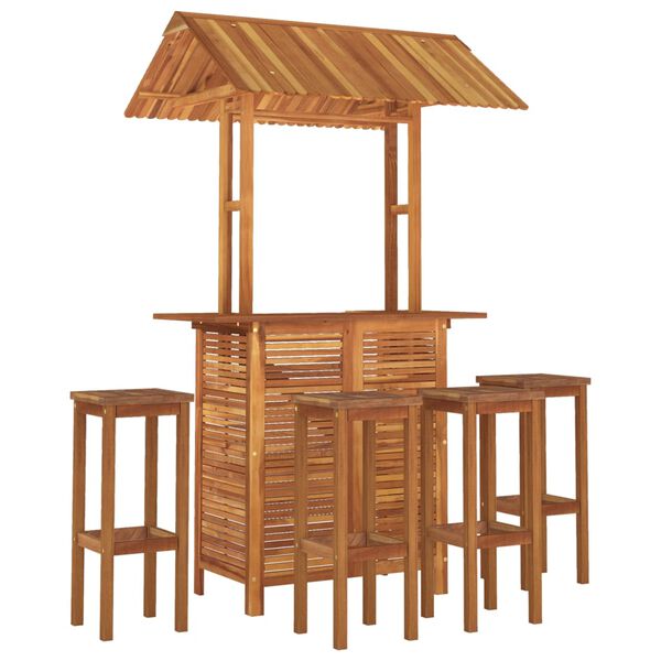 vidaXL 5-tlg. Gartenbar-Set Massivholz Akazie