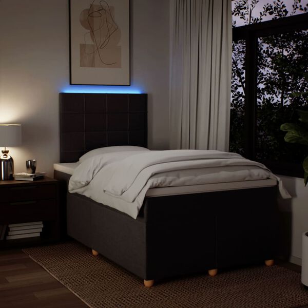 vidaXL Boxspringbett mit Matratze Dunkelbraun 120x200 cm Stoff