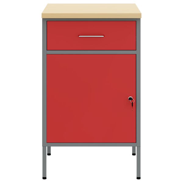 vidaXL Werkbank Rot und Grau 50 x 55 x 85 cm Ingenieure Holz und Stahl
