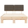 vidaXL Bettgestell mit gepolstertem Kopfteil Taupe 140 x 190 cm