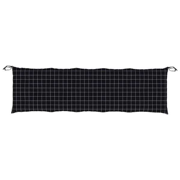 vidaXL Gartenbank-Auflage Schwarz Karomuster 180x50x7 cm Oxford-Gewebe