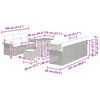 vidaXL Garten-Sofa-Set mit Kissen mit Speicher mit Kissen 10 pcs Grau