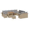 vidaXL Gartensofa-set 13 pcs Beige Poly-Rattan