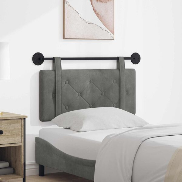 vidaXL H&auml;ngevorderseite Wandmontiert Dunkelgrau 100 x 55 x 5 cm Samt
