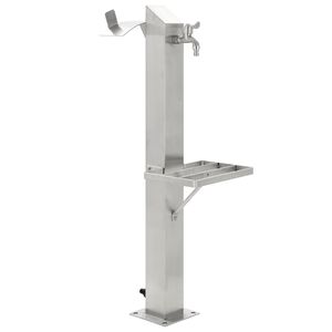 vidaXL Garten-Wassers&auml;ule Edelstahl Quadratisch 95 cm