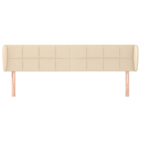 vidaXL Kopfteil mit Ohren Creme 203x23x78/88 cm Stoff