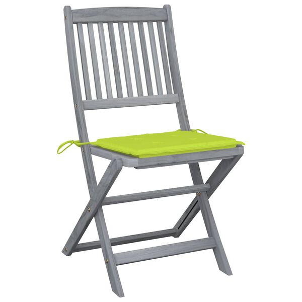 vidaXL Klappbare Gartenst&uuml;hle 4 Stk. mit Kissen Massivholz Akazie