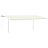 vidaXL Markise Manuell Einziehbar mit LED 6x3,5 m Creme