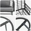 vidaXL Garten Essgruppe 3 pcs Schwarz und Anthrazit Poly-Rattan