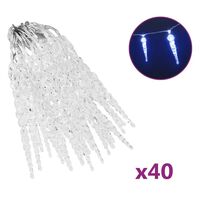 vidaXL Eiszapfen-Lichterkette 40-tlg. Blau Acryl Fernbedienung