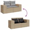 vidaXL Gartensofa-set mit Kissen 9 pcs Beige und Hellgrau Poly-Rattan