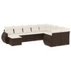 vidaXL 10-tlg. Garten-Sofagarnitur mit Kissen Braun Poly Rattan