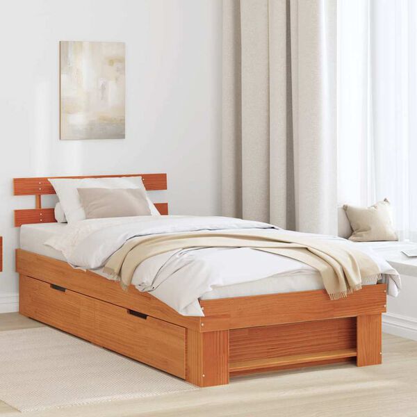 vidaXL Bettrahmen Wachsbraun 80 x 200 cm Massives Kiefernholz