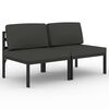 vidaXL Gartensofa 2-Sitzer mit Kissen Aluminium Anthrazit
