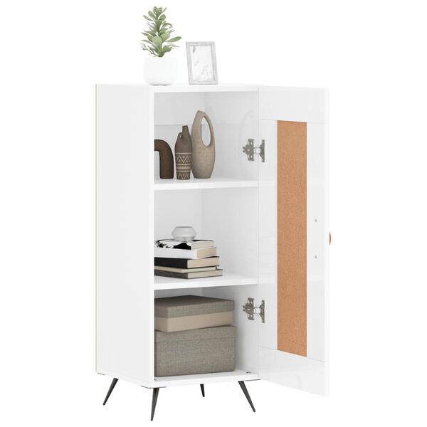 vidaXL Sideboard Hochglanz-Wei&szlig; 34,5x34x90 cm Holzwerkstoff