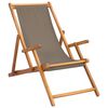 vidaXL Liegestuhl Taupe Massivholz Teak