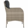 vidaXL Gartenst&uuml;hle mit Kissen 2 Stk. Hellgrau Poly Rattan