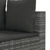 vidaXL 6-tlg. Garten-Sofagarnitur mit Kissen Grau Poly Rattan