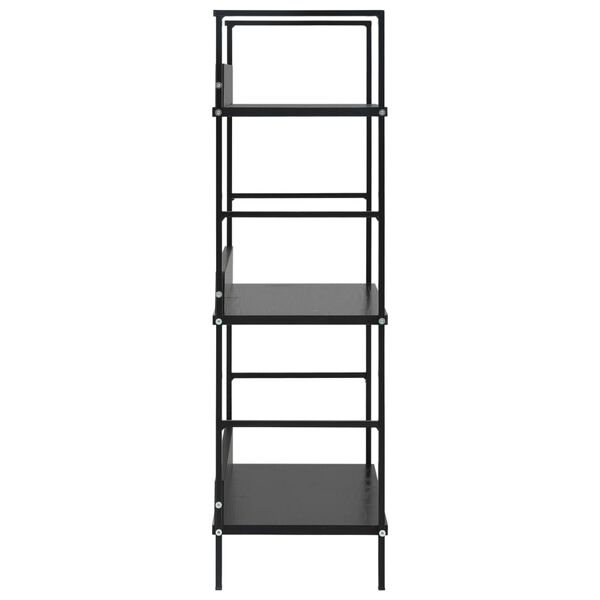 vidaXL B&uuml;cherregal 3 Regalb&ouml;den Schwarz 60&times;27,6&times;90,5 cm Holzwerkstoff