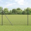 vidaXL Zaunpfosten Grau 50 x 1,5 m (16 x 16 mm Maschen) Stahl und PVC