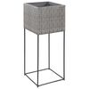vidaXL Garten-Hochbeete 3-tlg. Poly Rattan Grau
