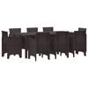 vidaXL Garten Essgruppe 9 pcs Braun Polypropylen