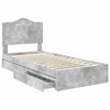 vidaXL Aufbewahrungsbett Beton Grau 90 x 200 cm Holzwerkstoff