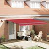 vidaXL Einziehbare Markise mit LED-Lichtleisten Rot 400 x 300 cm Stoff