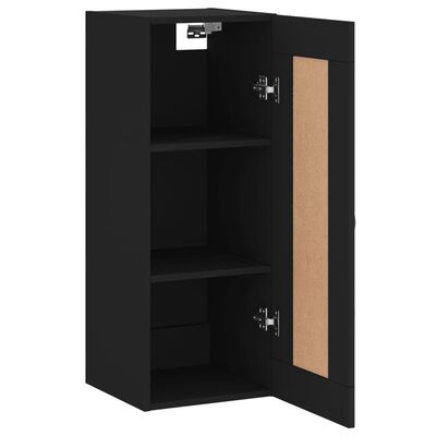 vidaXL Wandschrank Schwarz 34,5x34x90 cm Holzwerkstoff