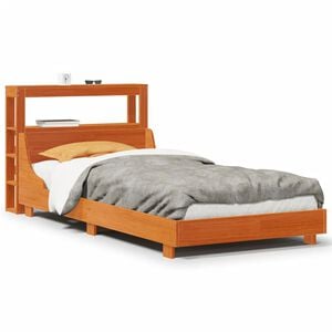vidaXL Massivholzbett ohne Matratze Wachsbraun 75x190 cm Kiefernholz