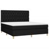 vidaXL Boxspringbett mit Matratze & LED Schwarz 160x200 cm Stoff