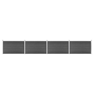 vidaXL Zaunelement Set WPC 699x105 cm Schwarz